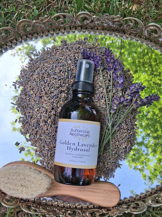 Golden Lavender Hydrosol — 24k Colloidal Gold + Lavender Water (4 oz)