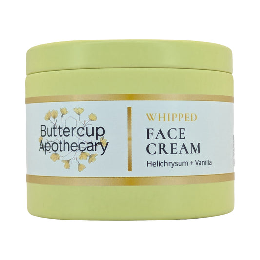 Buttercup Apothecary Helichrysum + Vanilla Whipped Face Cream, front view