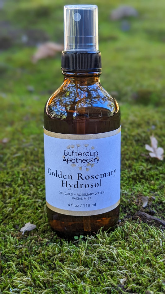 Golden Rosemary Hydrosol — 24k Colloidal Gold + Rosemary Water (4 oz)